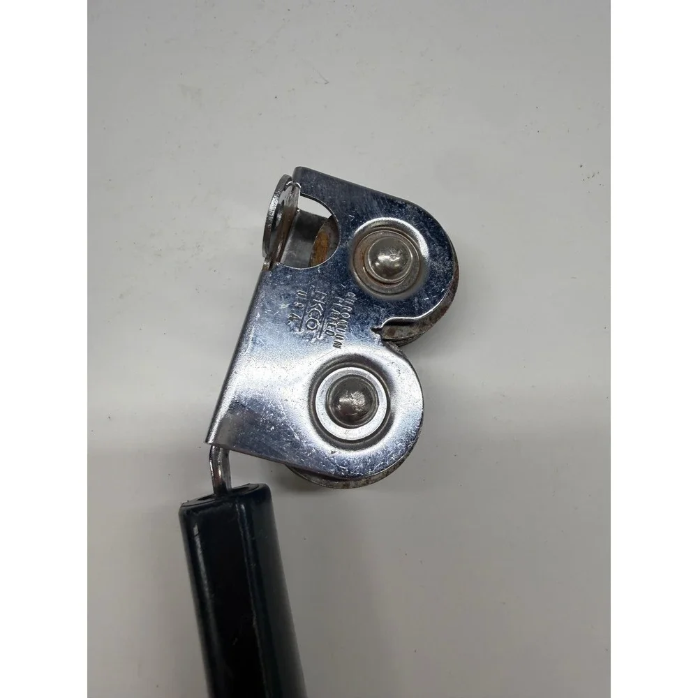 Vintage EKCO Knife Sharpener Chromium Plated USA Black Handle Handheld Tool